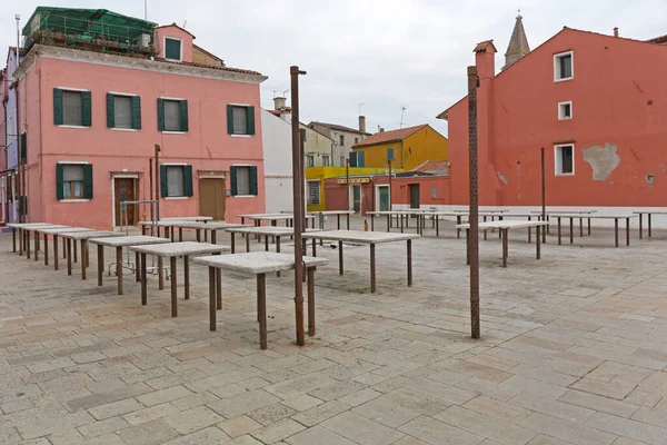 Leerer Bauernmarkt Burano Venedig Italien — Stockfoto