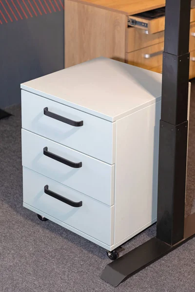 Schubladenschrank Unter Dem Schreibtisch Modernen Büro — Stockfoto