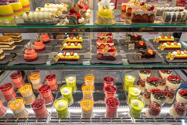 Sütemények Sütemények Választéka Patisserie Display Ben — Stock Fotó