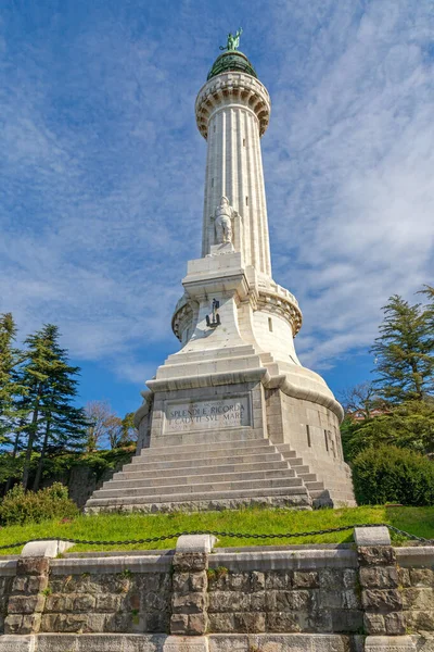 Trieste Italia Marzo 2020 Faro Della Vittoria Lighthouse Landmark Trieste — Foto de Stock