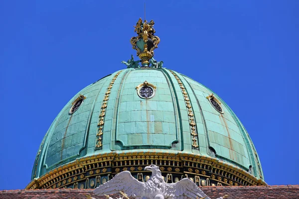 Cúpula Histórico Palácio Imperial Hofburg Viena — Fotografia de Stock