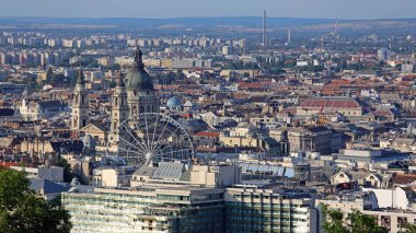 Budapeşte Macaristan 'daki Citadella' dan Güneşli Öğleden Sonra Şehir