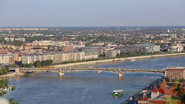 Budapest South View Från Citadella Sommaren Eftermiddag — Stockfoto