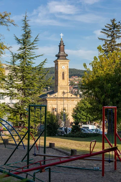 Gornji Milanovac Szerbia 2018 Szeptember Ortodox Egyházépület Napsütéses Napon Gornji — Stock Fotó