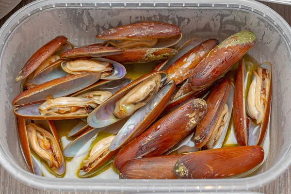 Lithophaga Dattelmuschel Schachtel Gekocht — Stockfoto