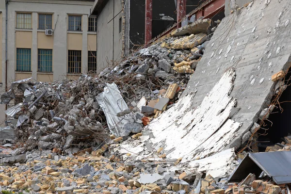 Material Desecho Abandonado Demolición Edificios Fábricas Antiguas — Foto de Stock
