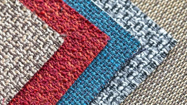 Närbild Vävning Textil Mode Materialprover — Stockfoto