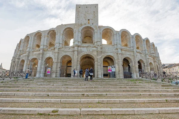 Arles Francja Stycznia 2016 Zabytek Starożytnego Rzymskiego Amfiteatru Arles Francja — Zdjęcie stockowe