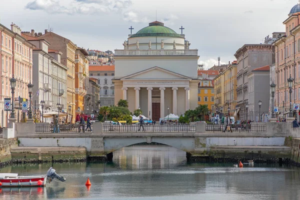 Triest Italien März 2020 Kirche San Antonio Nuovo Canal Grande — Stockfoto