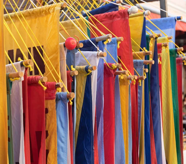 Selección Banderas Muchos Clubes Deportivos Diferentes Colores —  Fotos de Stock