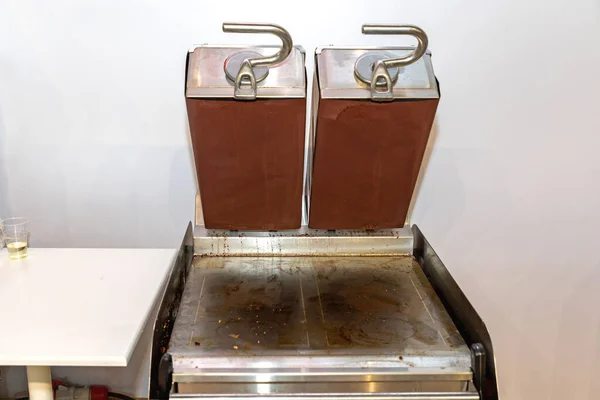Flat Grill Top Heaters Restaurant Kitchen — Stock Fotó