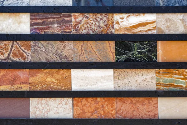 Marble Stone Tiles Selection Colours Patterns — Stock Photo, Image