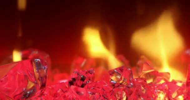 Κόκκινο Παγοκρύσταλλοι Κόλαση Και Φωτιά Εφέ Φωτός — Αρχείο Βίντεο