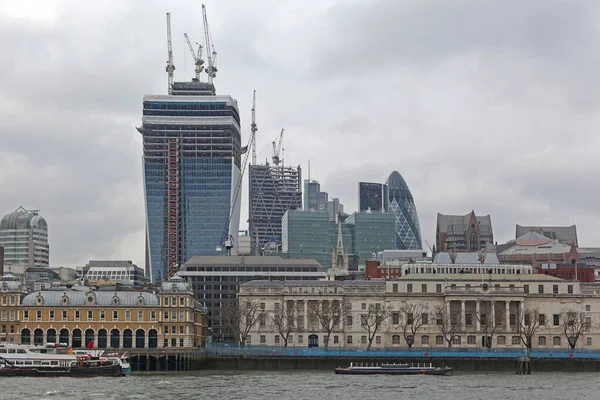 Many Skyscrapers Construction Site City London United Kingdom — Stock Photo, Image