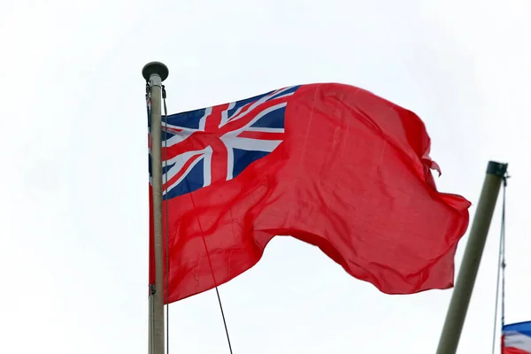 Red Ensign Duster Bandeira Marinha Mercante Britânica — Fotografia de Stock