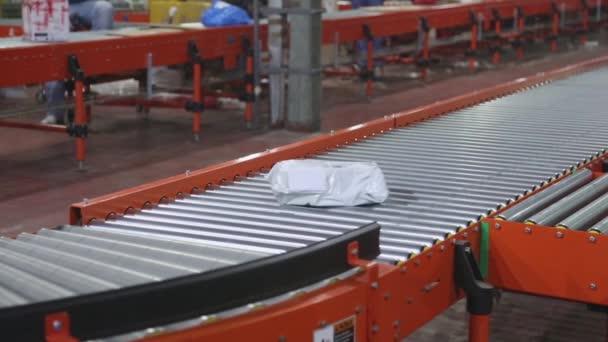 Packages Boxes Parcels Conveyer Distribution Warehouse — Stock Video