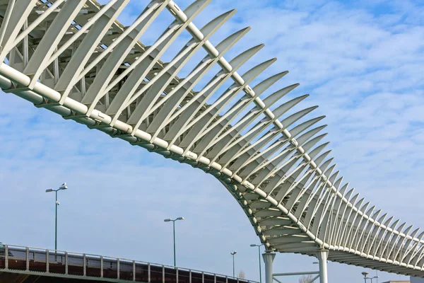 Puente Moderno Para Gente Traslado Canal Venecia Italia — Foto de Stock