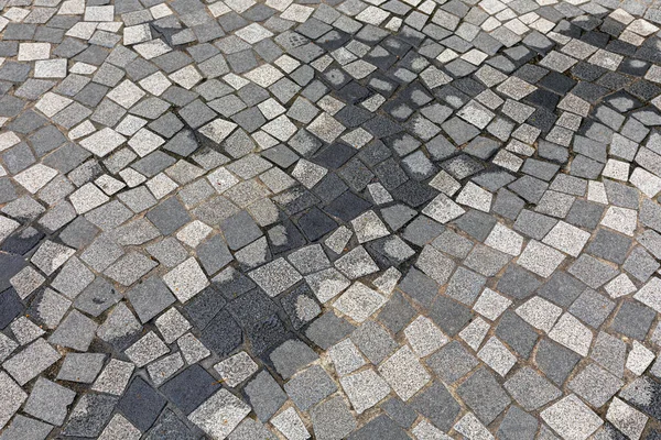 Forma Irregular Telhas Cobblestones Rua Pavimento Fundo — Fotografia de Stock