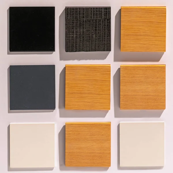 Wood Panel Veneer Colour Samples Furniture — Stock Photo, Image