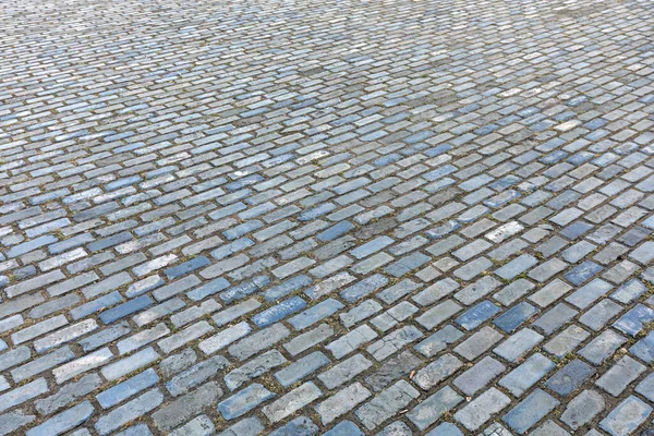 Diagonal Ziegel Pflaster Straßenoberfläche Amsterdam — Stockfoto