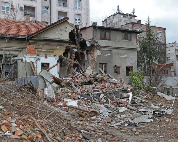 Daño Casa Ruinas Después Del Terremoto Desastre Natural — Foto de Stock