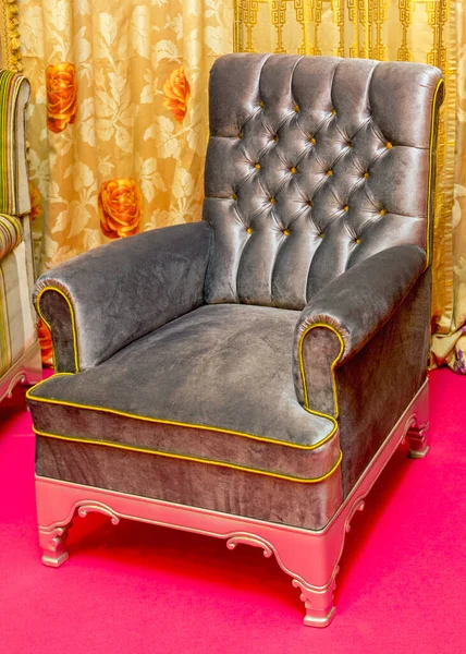 Classic Style Plush Textile Big Armchair Home — Stock Photo, Image