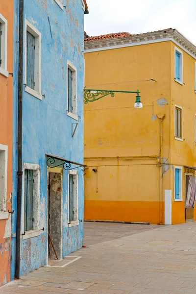 Empty Street Στο Νησί Burano Στην Ιταλία — Φωτογραφία Αρχείου