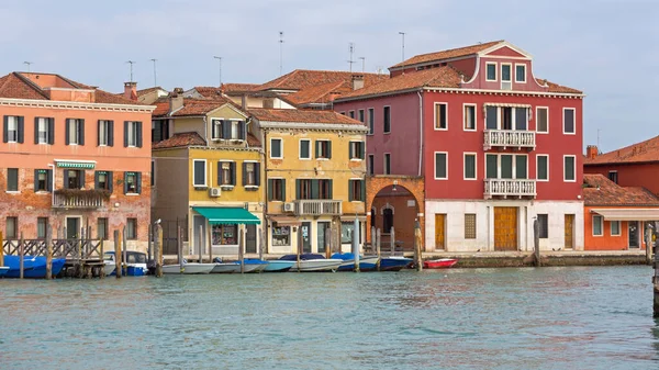 Maisons Colorées Canal Île Murano Venise Italie — Photo