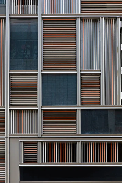 Fachada Edificio Moderna Líneas Madera Hong Kong — Foto de Stock