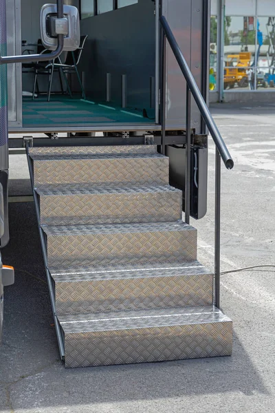 Tijdelijke Metalen Trappen Naar Aanhangwagen Event Park — Stockfoto