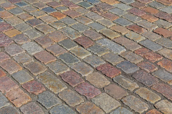 Diagonal Kopfsteinpflaster Straßenpflaster Hintergrund Amsterdam Niederlande — Stockfoto