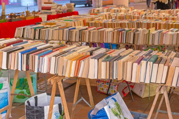 Cannes France February 2016 Old Books Sale Antique Market France — 스톡 사진