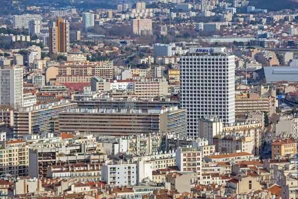 Marseille Francie Ledna 2016 Letecký Pohled Město Slunný Zimní Den — Stock fotografie