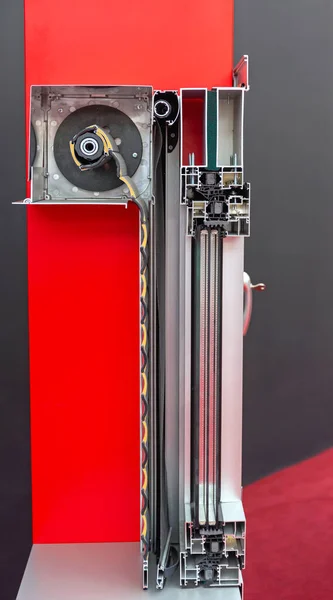 Persianas Janela Mecanismo Rolo Hardware Cut Side View — Fotografia de Stock