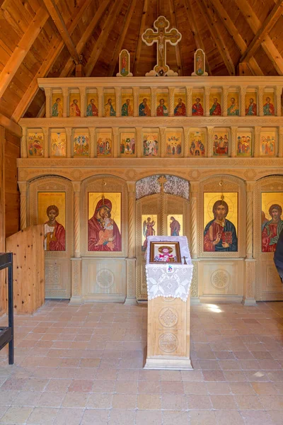 Mokra Gora Serbia March 2017 Saint Sava Wooden Church Drvengrad — Stock Photo, Image