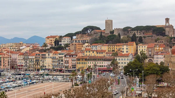 Cannes Frankreich Januar 2018 Schloss Fort Kalten Wintermorgen Cannes Frankreich — Stockfoto