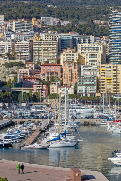 Monaco Janvier 2018 Voiliers Yachts Port Hercules Journée Ensoleillée Hiver — Photo