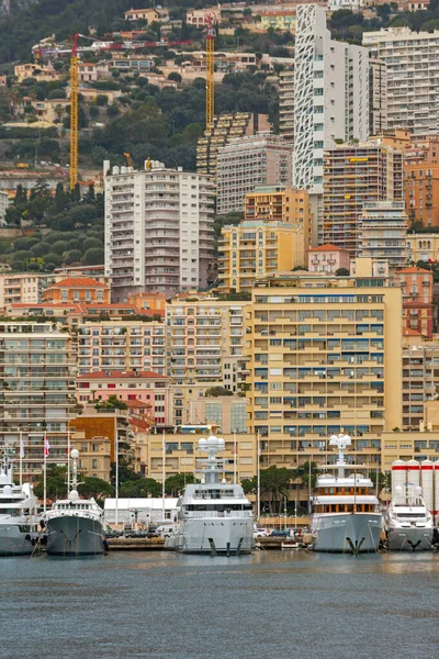 Monaco Februari 2016 Aangemeerde Luxe Jachten Port Hercule Winter Monaco — Stockfoto