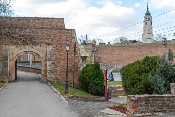 Belgrado Sérvia Dezembro 2018 Portão Muralhas Histórica Fortaleza Kalemegdan Belgrado — Fotografia de Stock