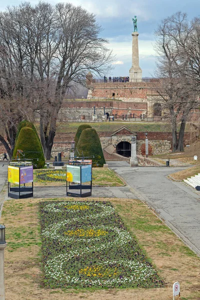 Belgrado Sérvia Dezembro 2018 Portão Muralhas Histórica Fortaleza Kalemegdan Belgrado — Fotografia de Stock