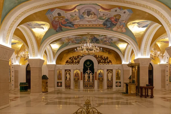 Belgrade Serbie Avril 2019 Crypte Souterraine Église Orthodoxe Saint Sava — Photo