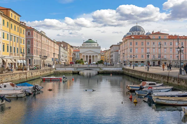 Terst Itálie Března 2020 Kostel San Antonio Nuovo Canal Grande — Stock fotografie