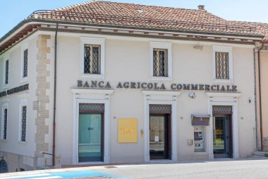 San Marino - 16 Haziran 2019: Banca Agricola Ticaret Bankası Bac Binası San Marino Cumhuriyeti.