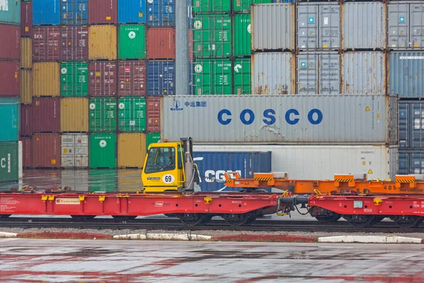 Koper Словенія Січня 2017 Container Yard Cargo Port Koper Slovenia — стокове фото