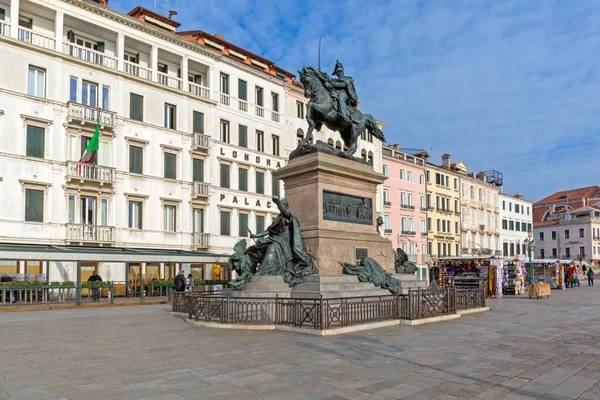 Venice Italy January 2017 Equestrian Monument Victor Emmanuel Venice Italy — Stock Photo, Image