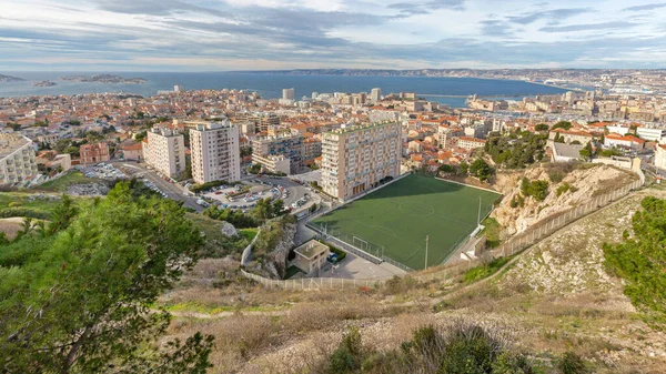 Marselha França Janeiro 2016 Vista Aérea Estádio Giovanni Footbal Marselha — Fotografia de Stock