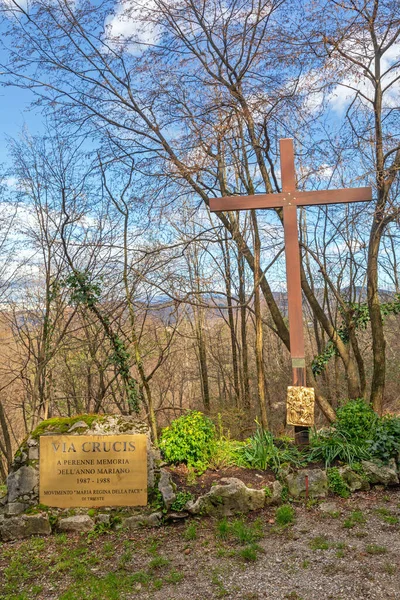 Trieste Italy March 2020 Memorial Cross Crucis Temple Monte Grisa — 스톡 사진