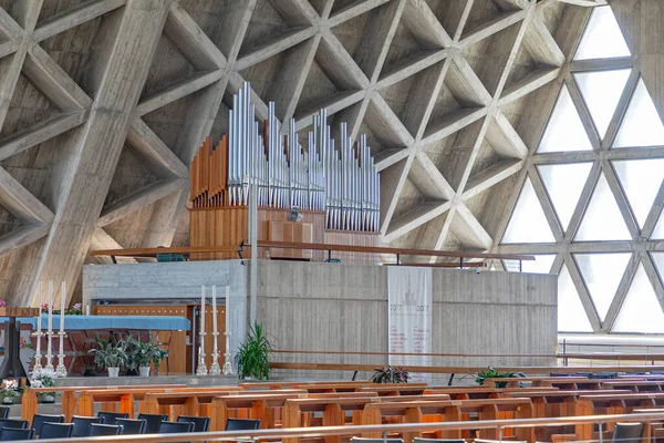 Trieste Italien März 2020 Orgelpfeifen Tempel Der Katholischen Kirche Monte — Stockfoto