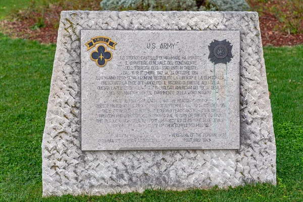 Trieste Itália Março 2020 Pedra Memorial Segunda Guerra Mundial Exército — Fotografia de Stock