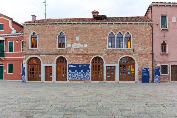 Burano Ιταλία Ιανουαρίου 2017 Μουσείο Merletto Στο Νησί Burano Της — Φωτογραφία Αρχείου